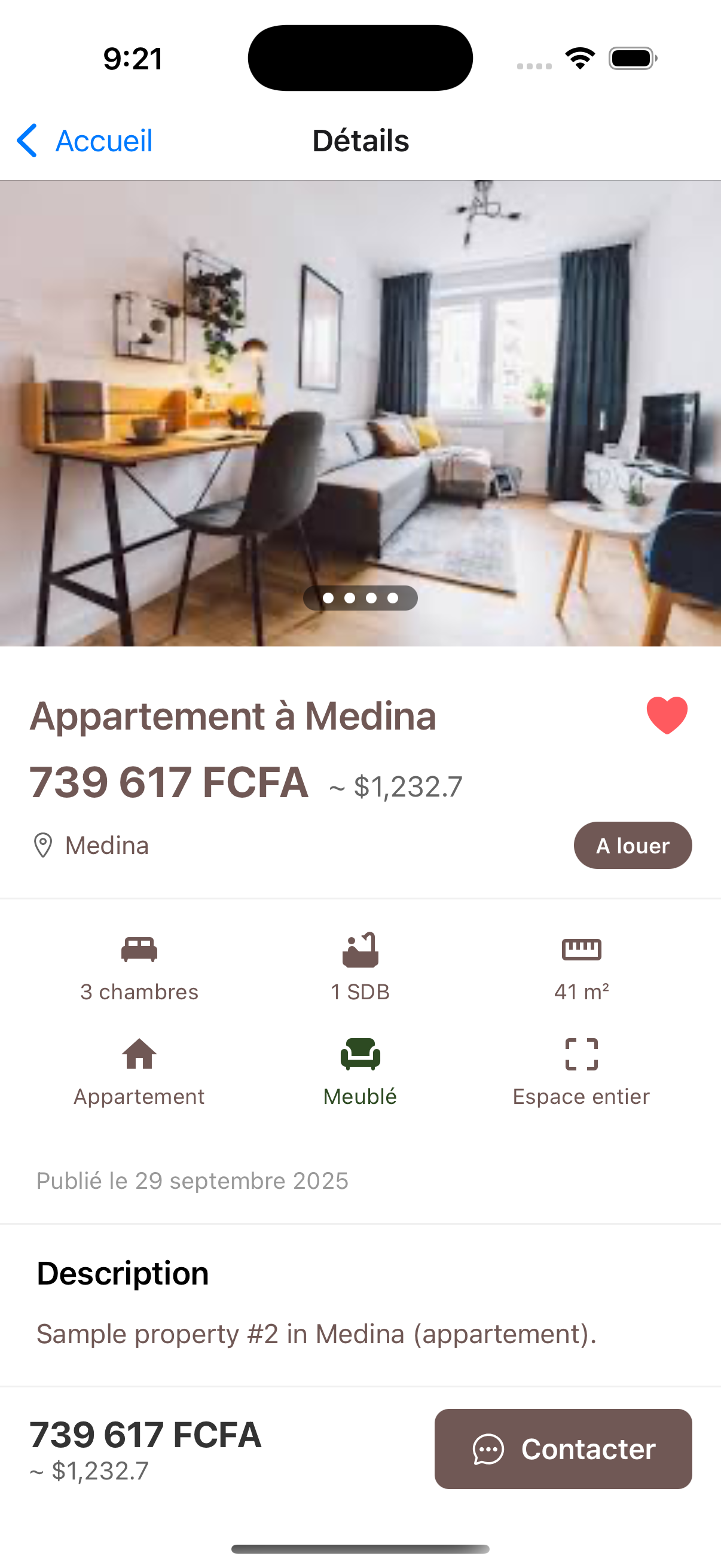 Appartement à Médina